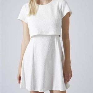 Topshop White Textured Dress